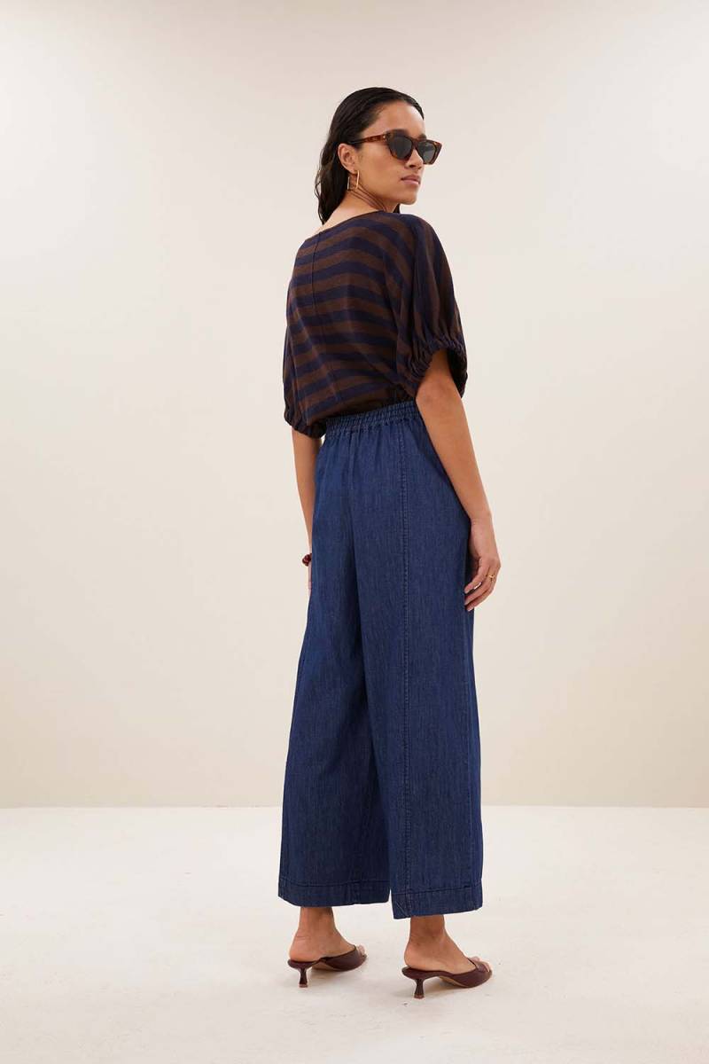 Merle big stripe top coffee bean By-Bar Amsterdam - Afbeelding 5