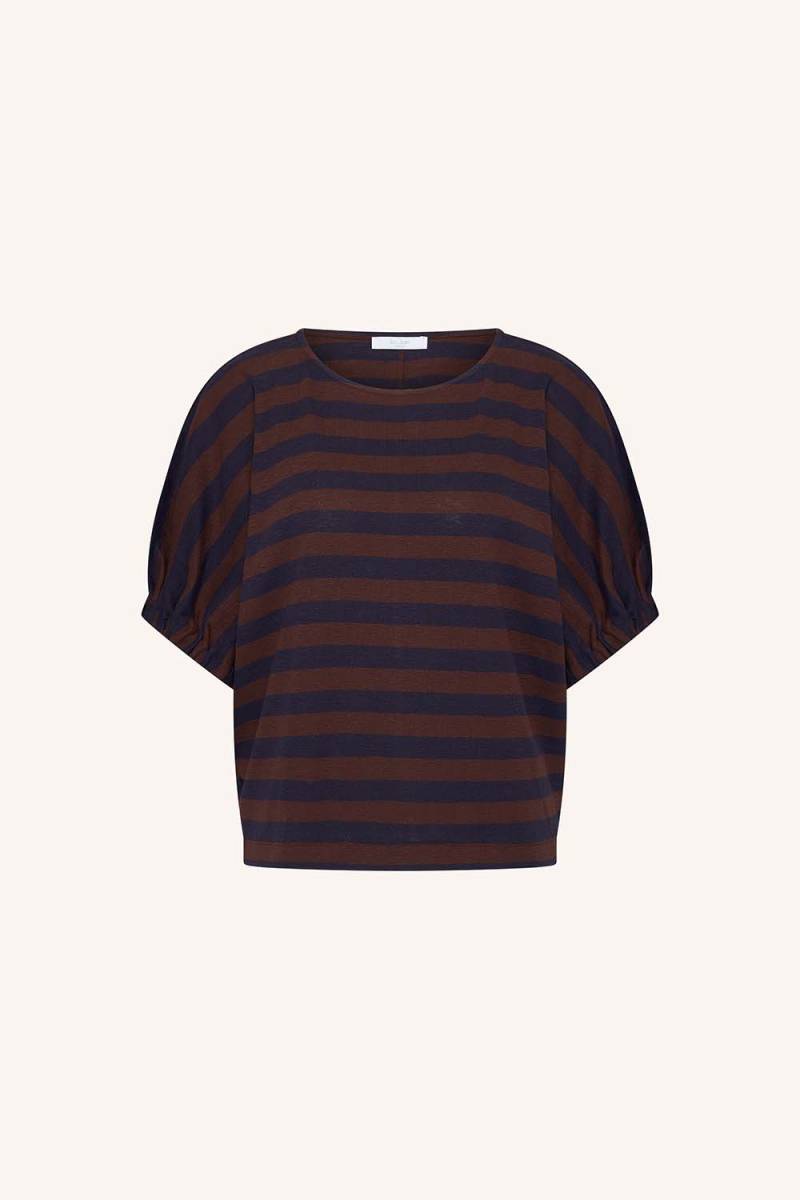 Merle big stripe top coffee bean By-Bar Amsterdam - Afbeelding 6