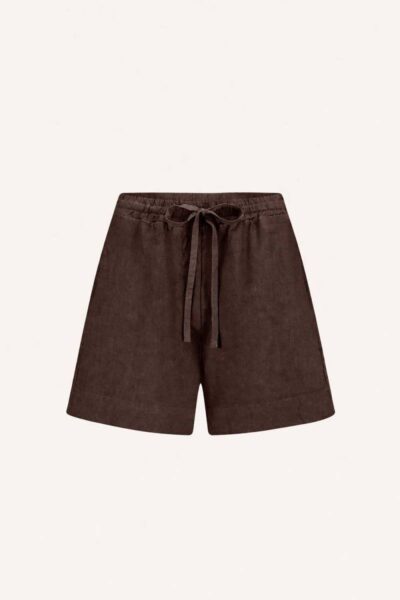 Lio linen shorts espresso By-Bar Amsterdam