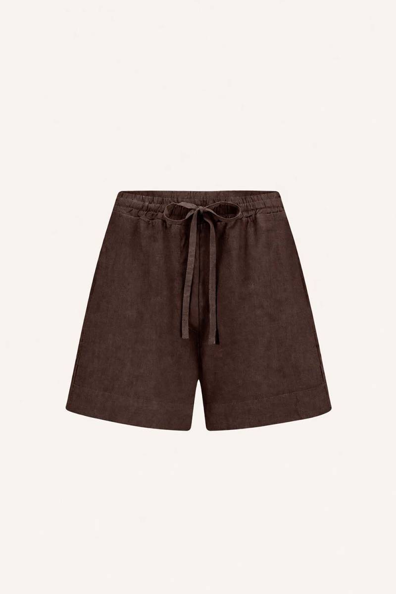 Lio linen shorts espresso By-Bar Amsterdam - Afbeelding 5