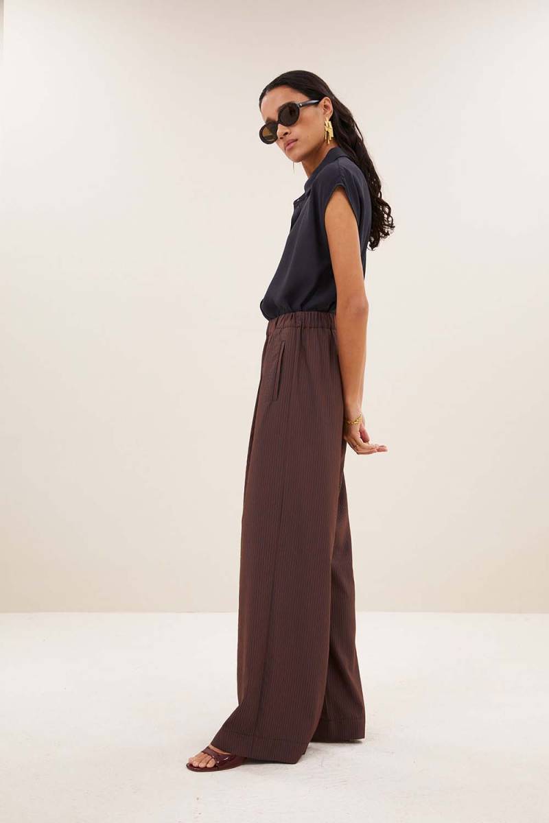 Celin tan stripe pants tanning By-Bar Amsterdam - Afbeelding 3