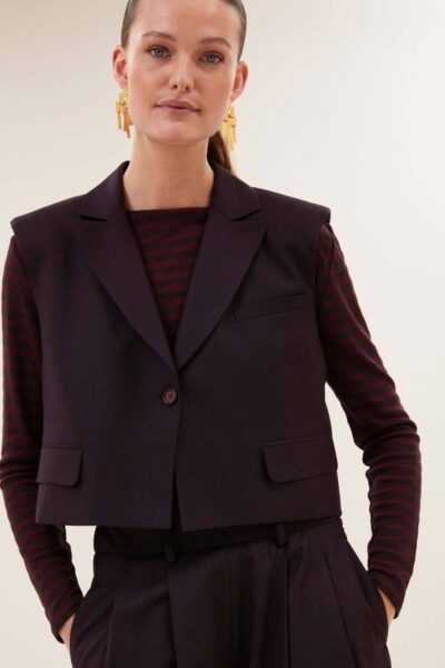 Bobi gilet dark wine By-Bar Amsterdam