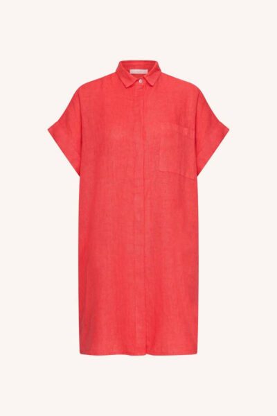 Hella linen dress lipstick By-Bar Amsterdam