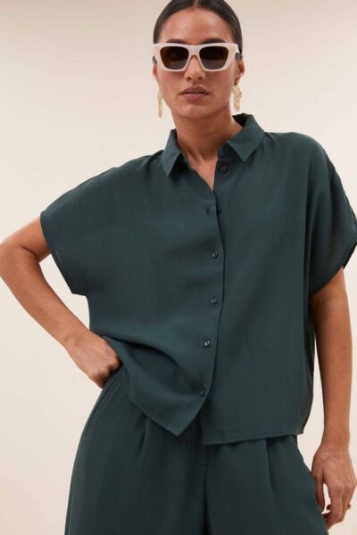 Karly viscose blouse dried basil By-Bar Amsterdam