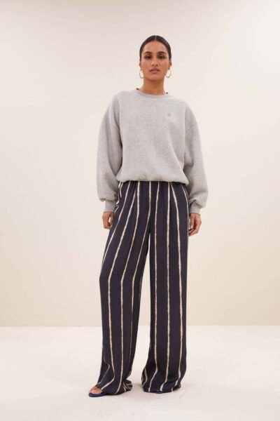 Bibi lucky curve sweater grey mel By-Bar Amsterdam