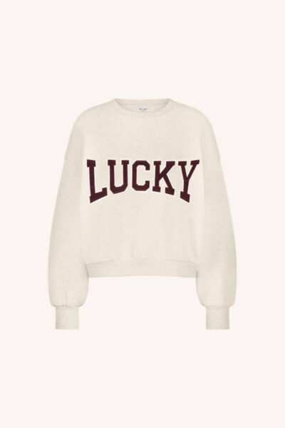 Bibi patchwork sweater oyster mel By-Bar Amsterdam
