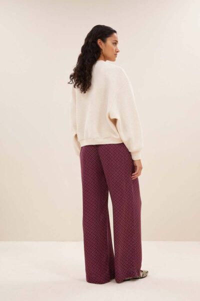 Bibi patchwork sweater oyster mel By-Bar Amsterdam