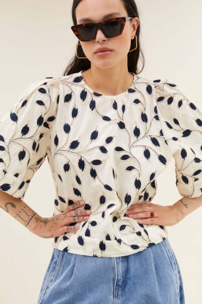 Olivia botanic blouse midnight By-Bar Amsterdam