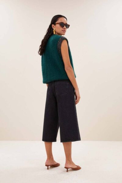 Noho long denim shorts jet black By-Bar Amsterdam