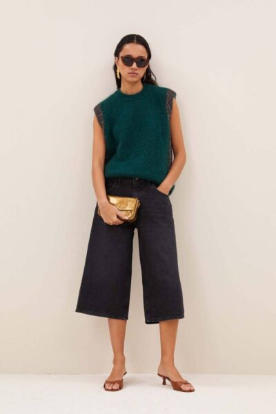 Noho long denim shorts jet black By-Bar Amsterdam