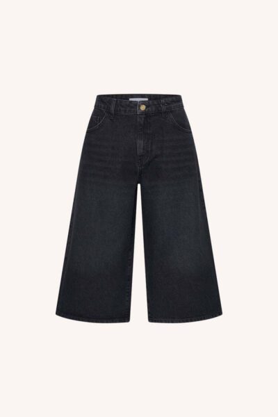 Noho long denim shorts jet black By-Bar Amsterdam