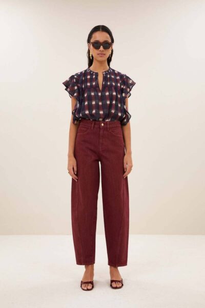 Danee ikat blouse wine By-Bar Amsterdam