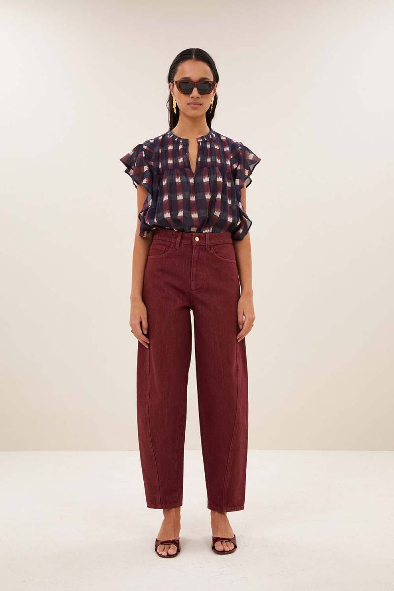 Danee ikat blouse wine By-Bar Amsterdam - Afbeelding 3