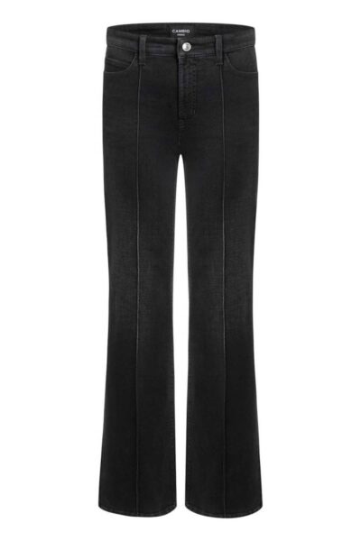 Fea pleat silent mid used black denim Cambio