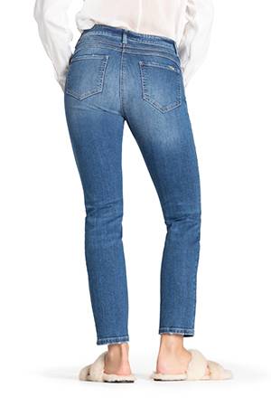 Parla seam daily worn mid used blue denim Cambio