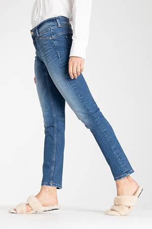 Parla seam daily worn mid used blue denim Cambio
