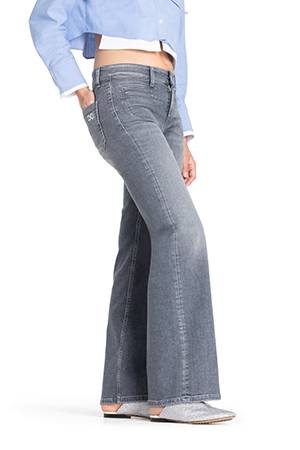 Tess wide leg soft used grey denim Cambio