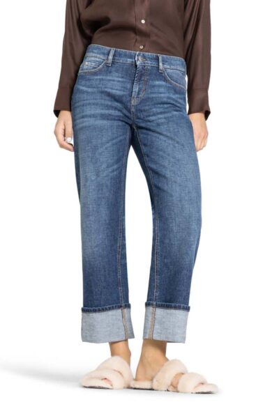 Kerry straight roll-up mid cross blue denim Cambio