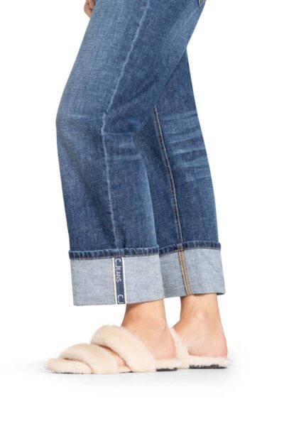 Kerry straight roll-up mid cross blue denim Cambio