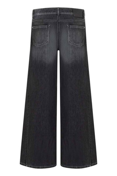 Palazzo patch rigid dark used black denim Cambio