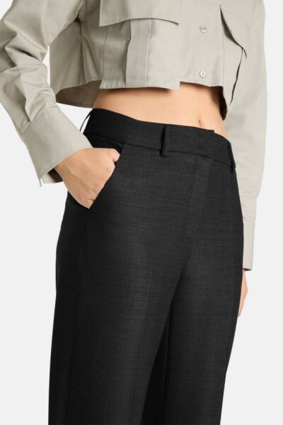 Amelie wool mix gabardine black Cambio