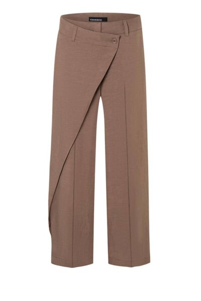 Anais cropped linen stretch nocciola Cambio