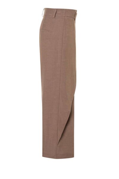 Anais cropped linen stretch nocciola Cambio