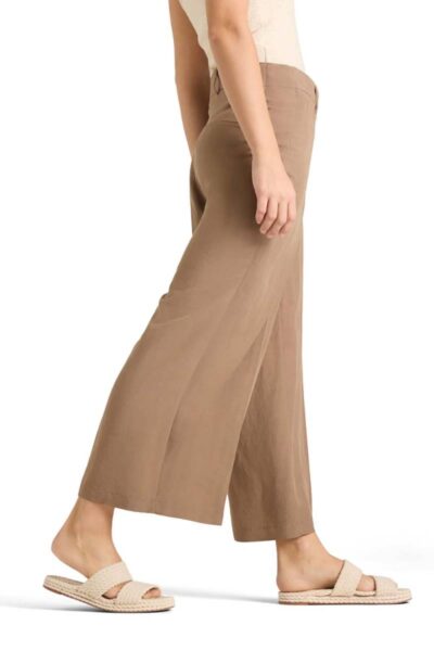 Anais cropped linen stretch nocciola Cambio