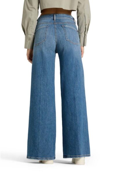 Palazzo flare Studio87 blue denim slub mid Cambio