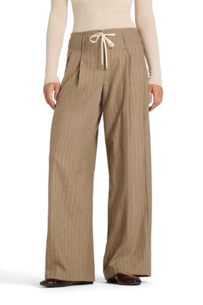 Addison flannel pin stripe beige/creme Cambio