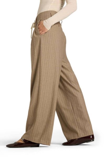 Addison flannel pin stripe beige/creme Cambio