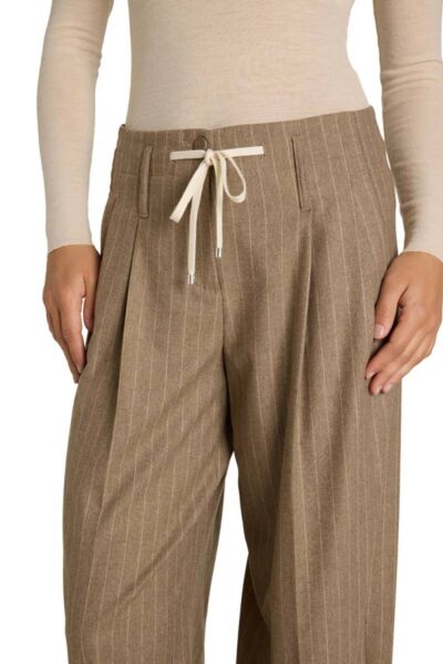 Addison flannel pin stripe beige/creme Cambio