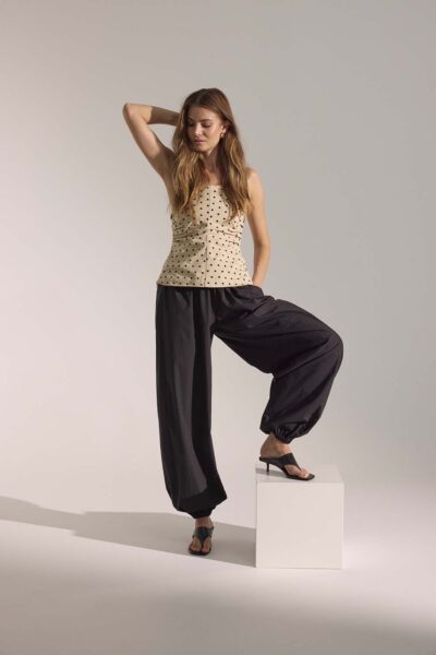 Diddi dot corsage top bone Co’Couture