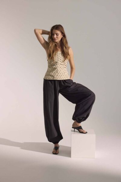 Diddi dot corsage top bone Co’Couture