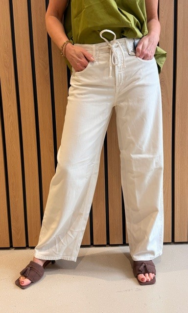 Baggy tencil linen blend sand drift denim Cambio - Afbeelding 5