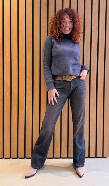 Paris flared cross brown overdyed denim Cambio