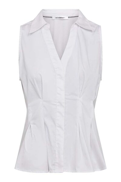 Poppy v-collar top white Co’Couture