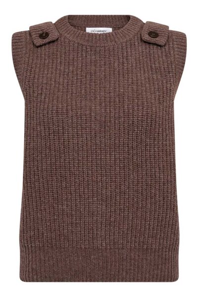 Alvia shoulderstrap knit vest brown Co’Couture