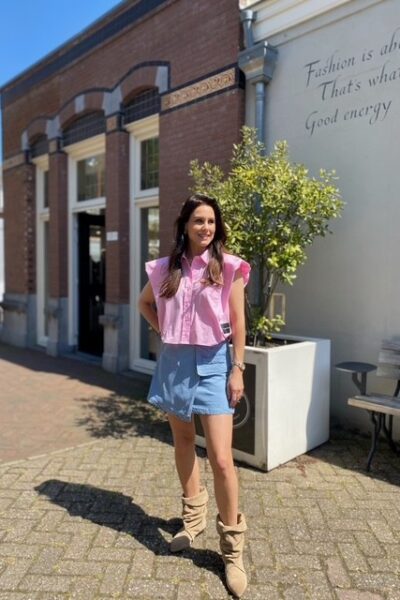 Tilly pocket skirt fade denim Co’Couture