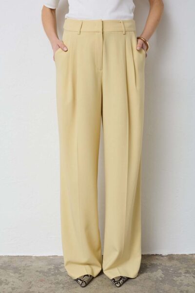 Nilan pleat LL pant pale yellow Co’Couture