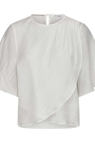 Conny drape SS blouse white Co’Couture