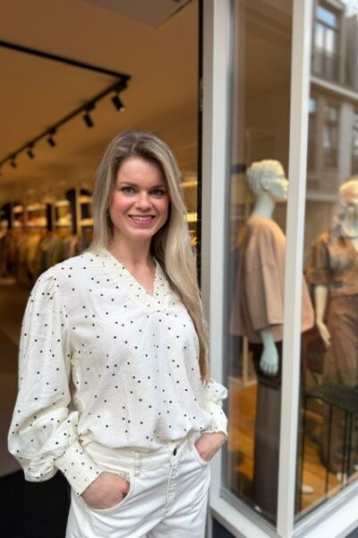 Diem dot v-blouse off white/black Co’Couture