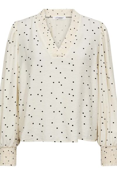 Diem dot v-blouse off white/black Co’Couture