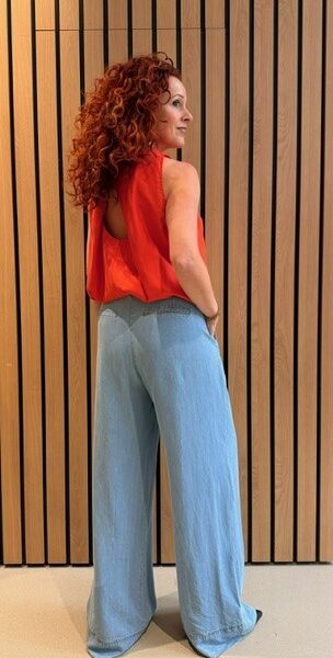 Tilly pleat LL pant fade denim Co’Couture
