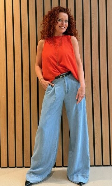 Tilly pleat LL pant fade denim Co’Couture