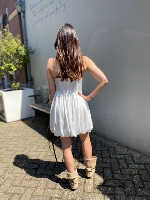 Sunrise balloon strap dress white Co'Couture - Afbeelding 4