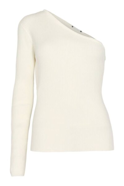 Badu Asym rib knit off white Co’Couture