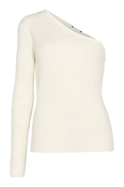 Badu Asym rib knit off white Co’Couture