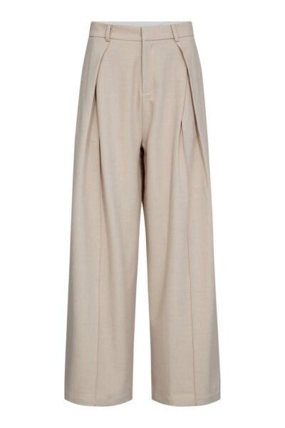 Nancy pleat long pant bone Co’Couture