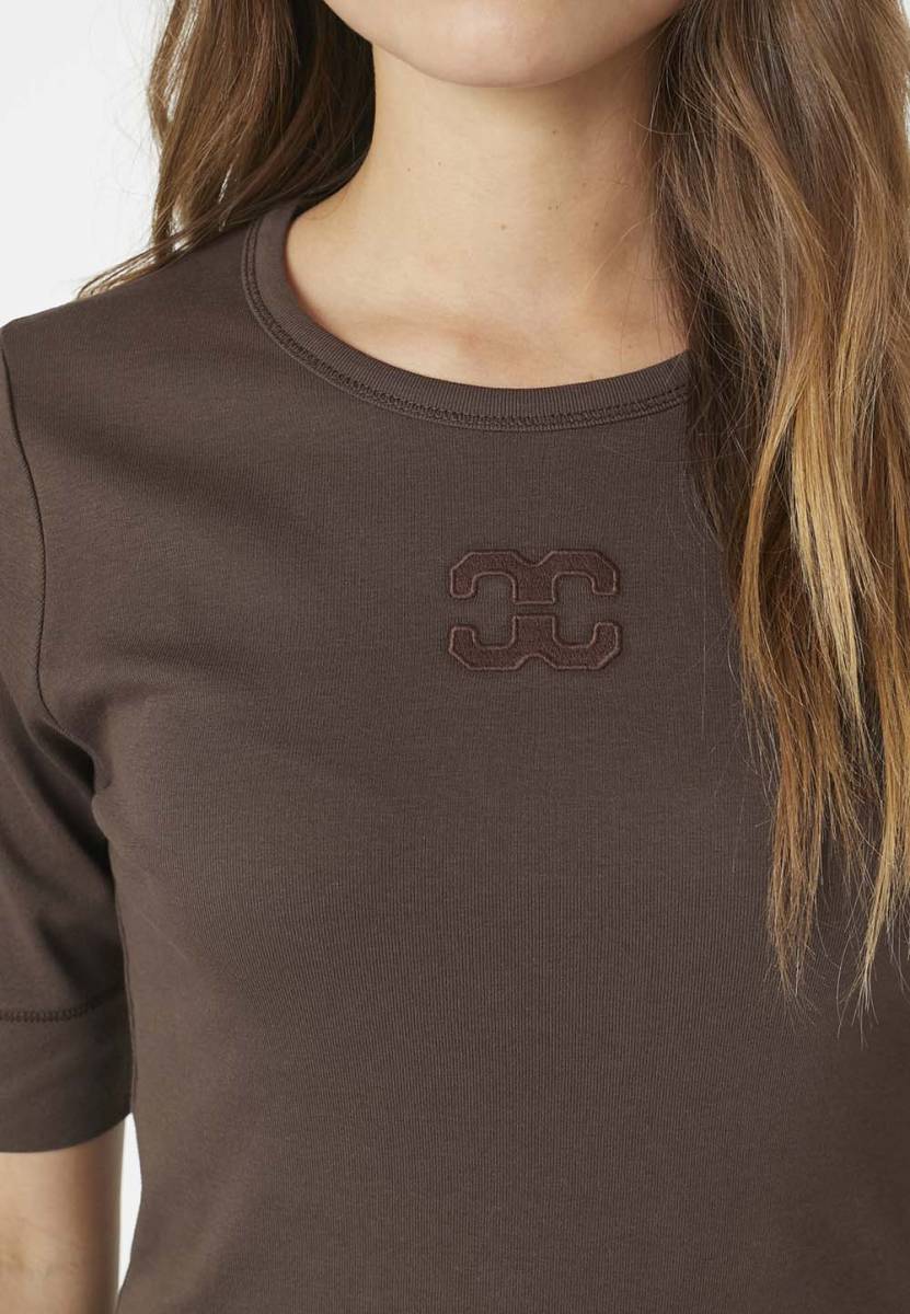 Granny embroidery ss tee mocca Co'Couture - Afbeelding 2